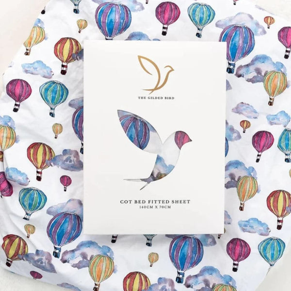 Gilded Bird Balloon Festival Fitted Cot Sheet - For Your Little One