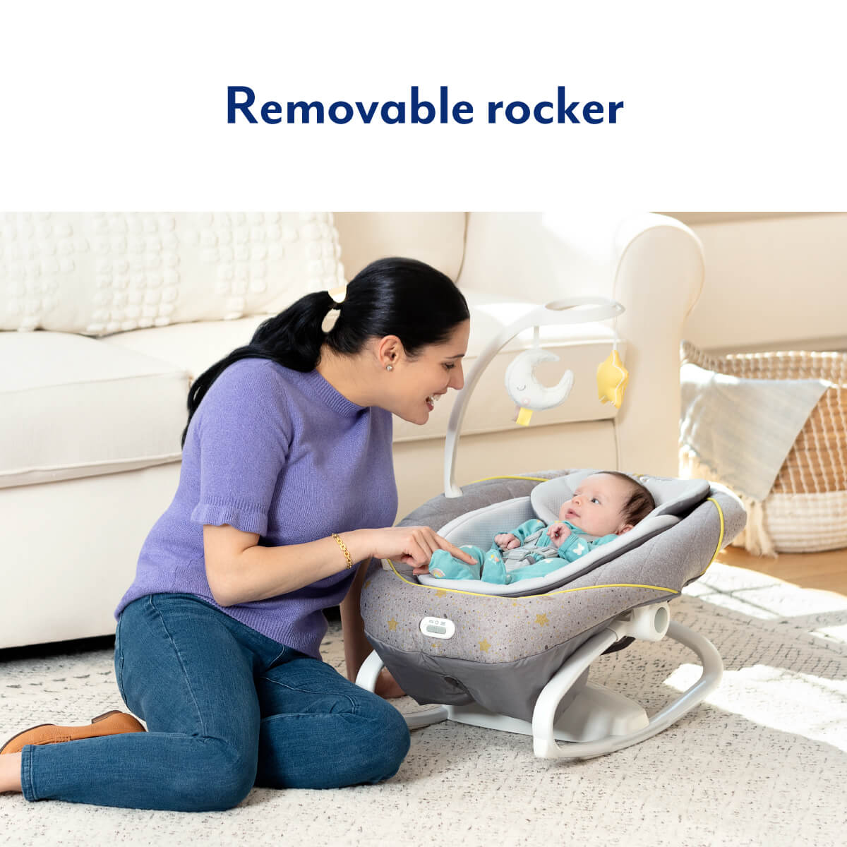 Graco All Ways Soother 2in1 Swing / Rocker with Vibration & Musical Sounds – Stargazer Grey   