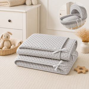 Grey Dimple Moses Basket Bedding Set - For Your Little One