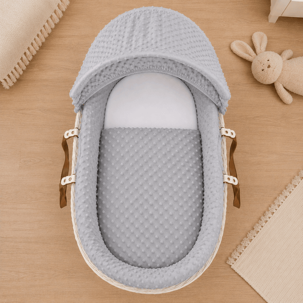 Grey Dimple Moses Basket Bedding Set - For Your Little One