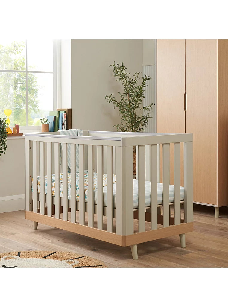 Tutti Bambini Hygge Mini Cot Bed - Light Oak/White Sand