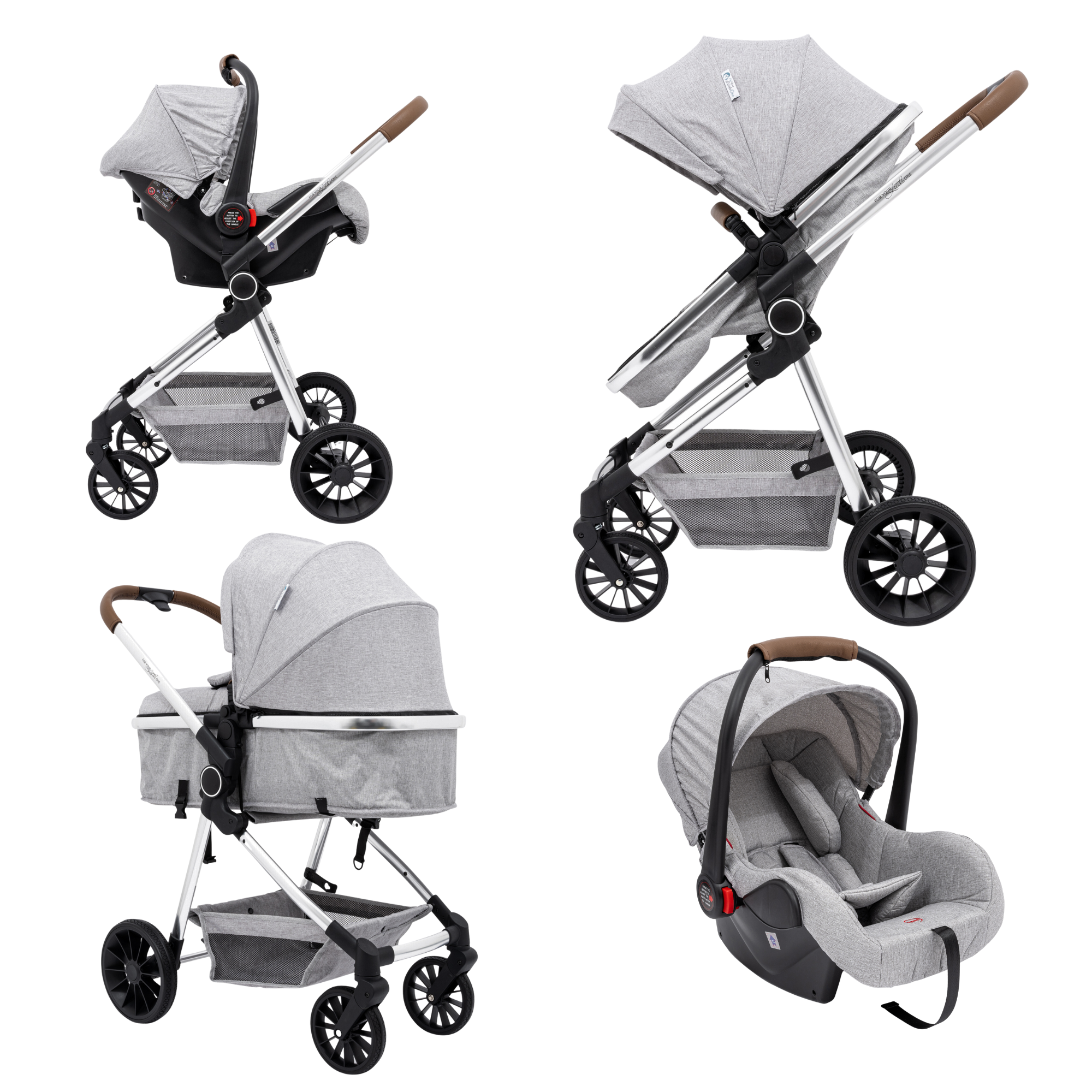 For Your Little One LITE 3 In 1 Travel System - Argenti Grey -  | For Your Little One