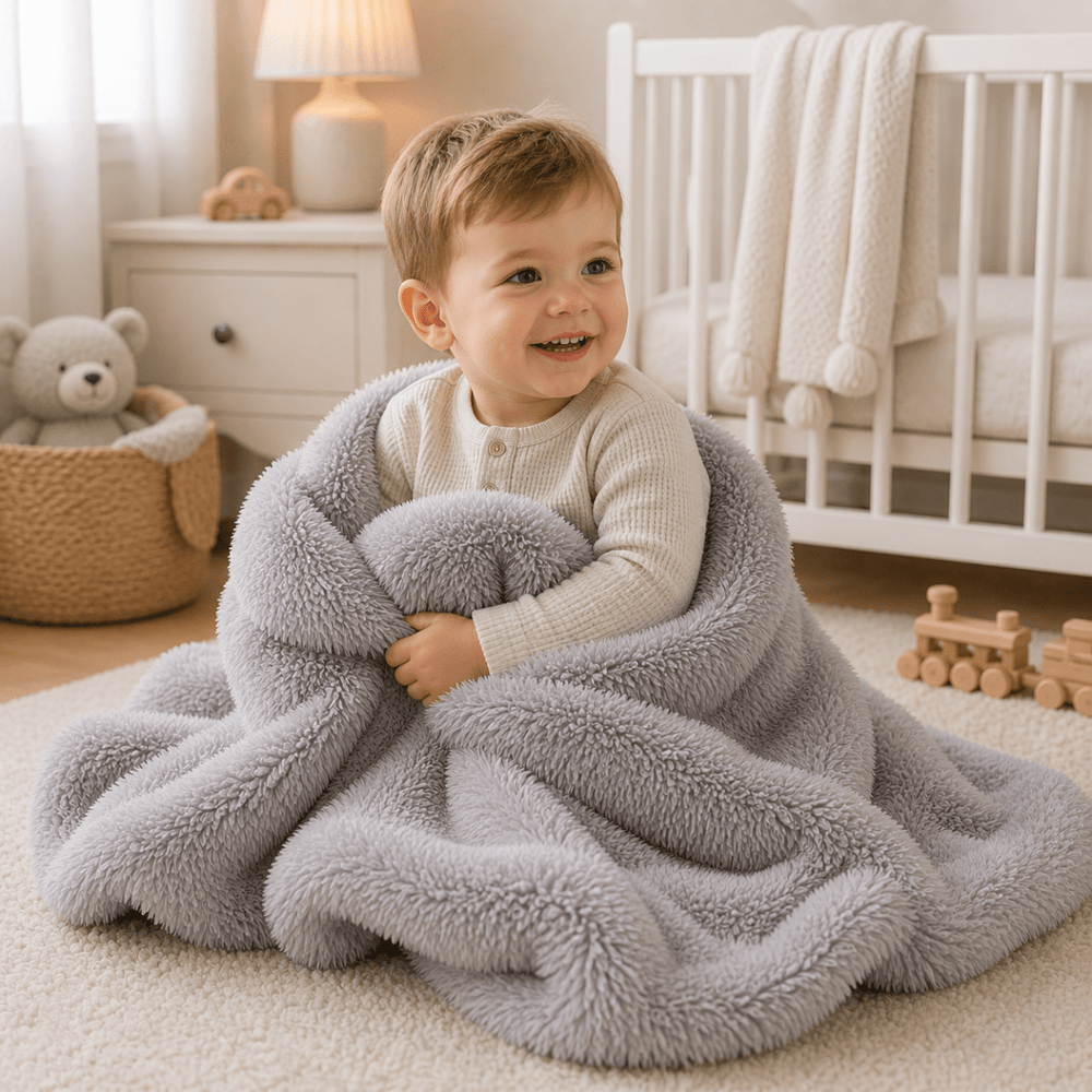 Luxury Faux Fur Baby / Toddler Blanket - Grey - For Your Little One