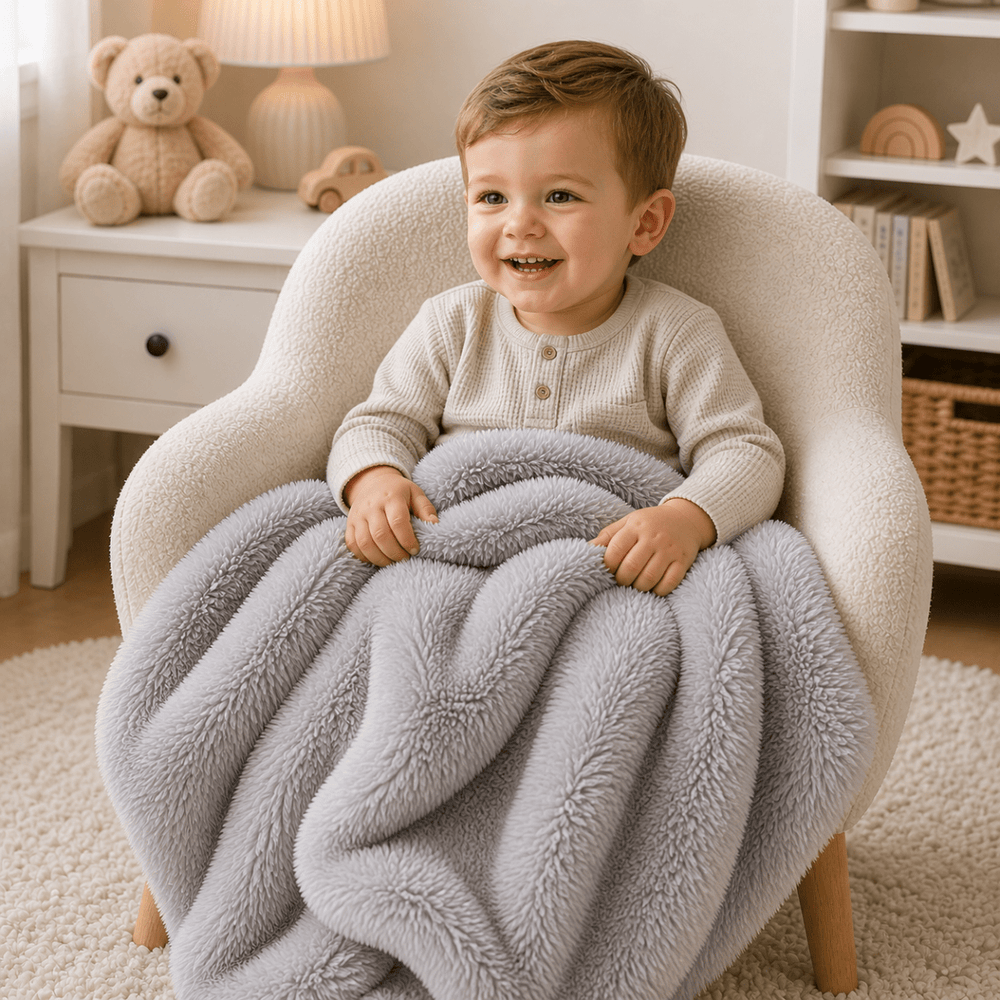 Luxury Faux Fur Baby / Toddler Blanket - Grey - For Your Little One
