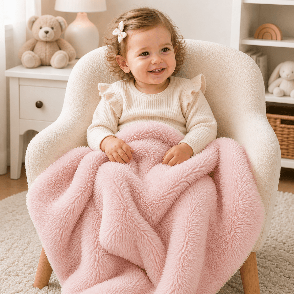 Luxury Faux Fur Baby / Toddler Blanket - Pink - For Your Little One