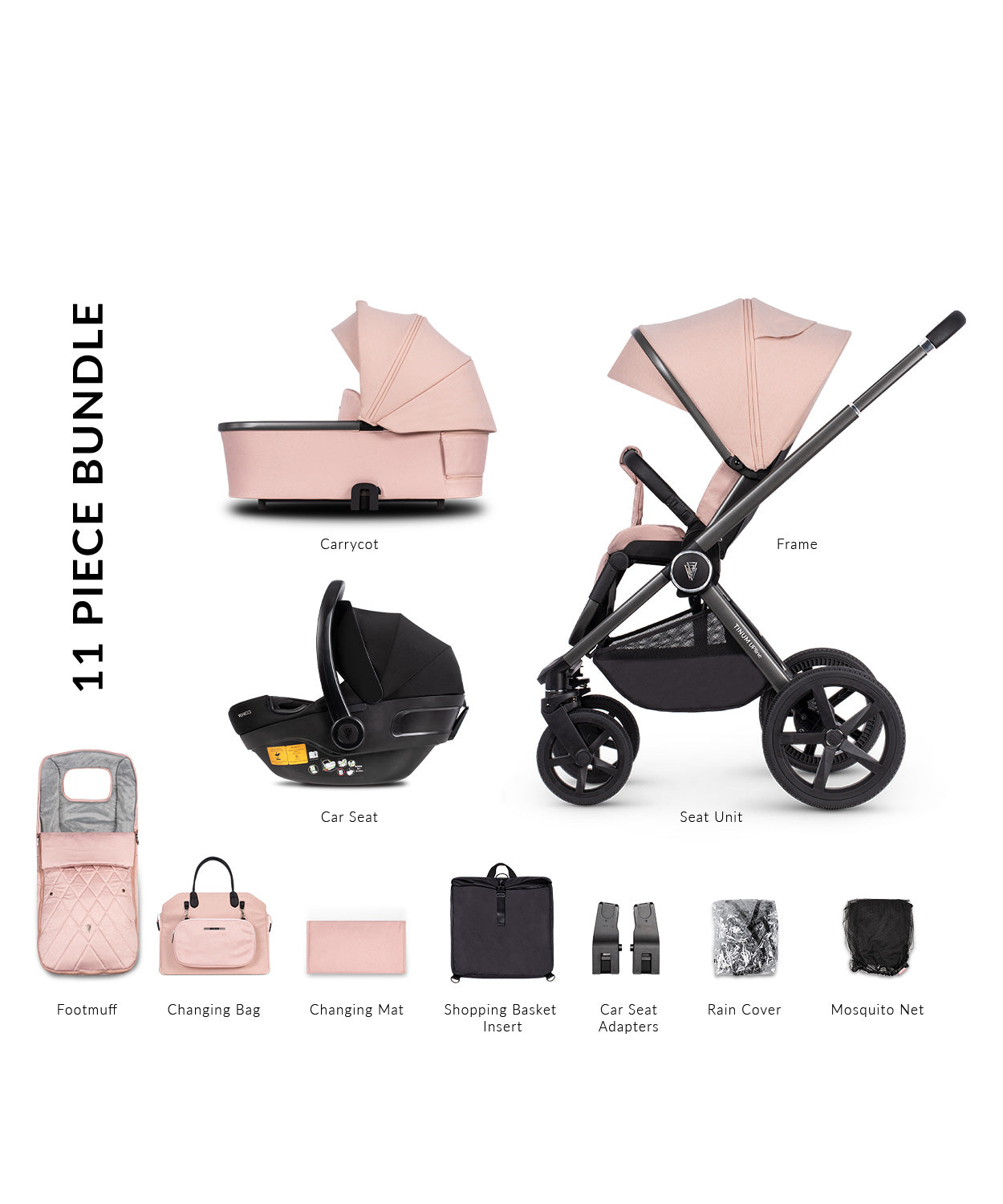 Venicci Tinum Upline 3 In 1 Travel System - Misty Rose - For Your Little One