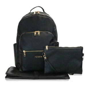 My Babiie Backpack Pro Changing Bag - Black / Gold - For Your Little One