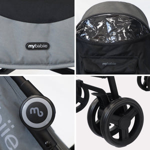 My Babiie MB02 Plus Lightweight Stroller - Black and Grey - For Your Little One