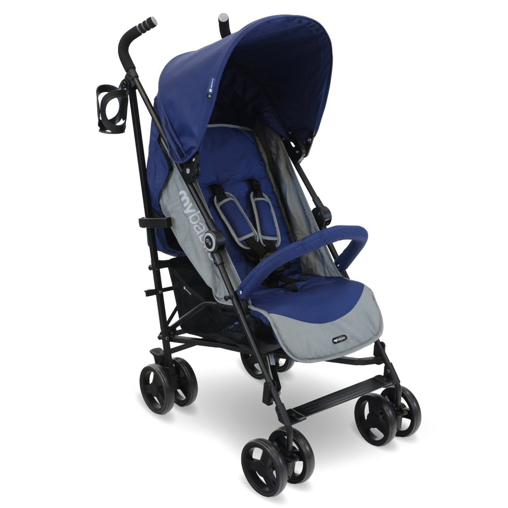 My Babiie MB02 Plus Lightweight Stroller - Blue and Grey - For Your Little One