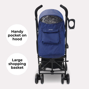 My Babiie MB02 Plus Lightweight Stroller - Blue and Grey - For Your Little One