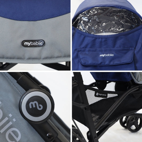 My Babiie MB02 Plus Lightweight Stroller - Blue and Grey - For Your Little One