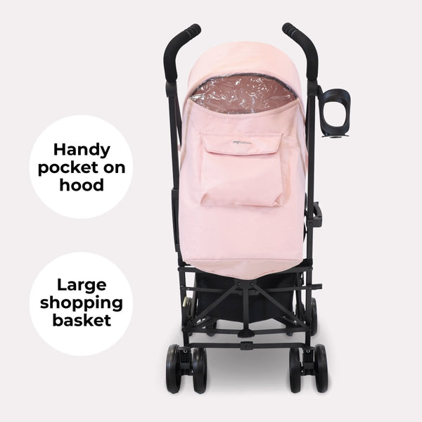 My Babiie MB02 Plus Lightweight Stroller - Pink and Grey - For Your Little One