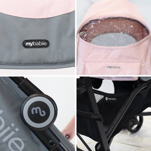 My Babiie MB02 Plus Lightweight Stroller - Pink and Grey - For Your Little One