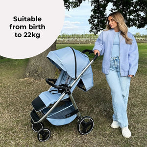 My Babiie MB160 Plus Pushchair - Blue Plaid - For Your Little One