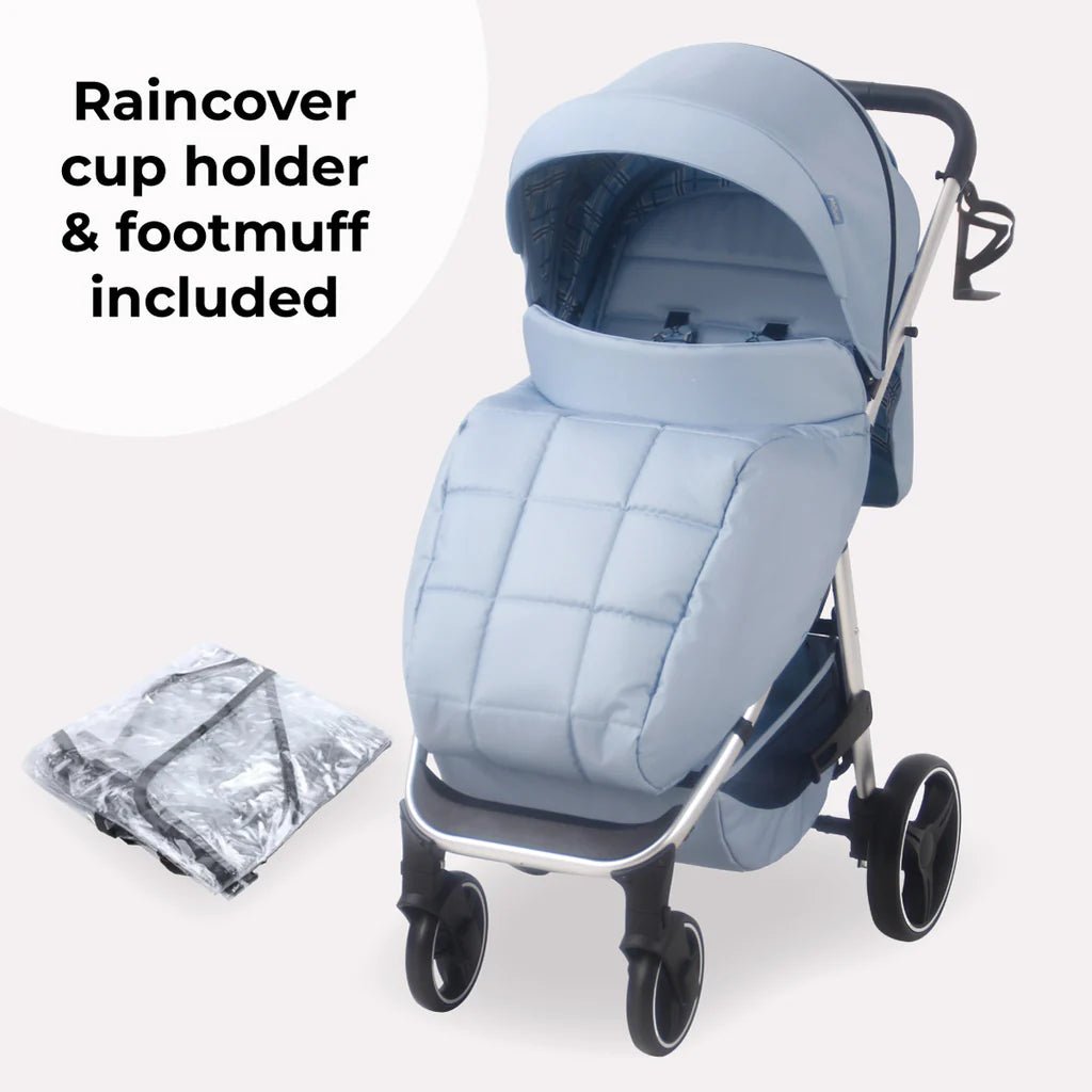 My Babiie MB160 Plus Pushchair - Blue Plaid - For Your Little One