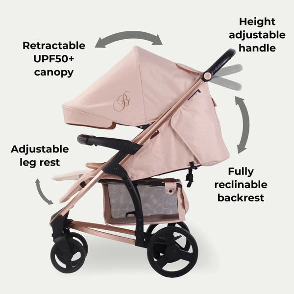 My Babiie MB200i 3 - in - 1 Travel System - Billie Faiers Blush - For Your Little One
