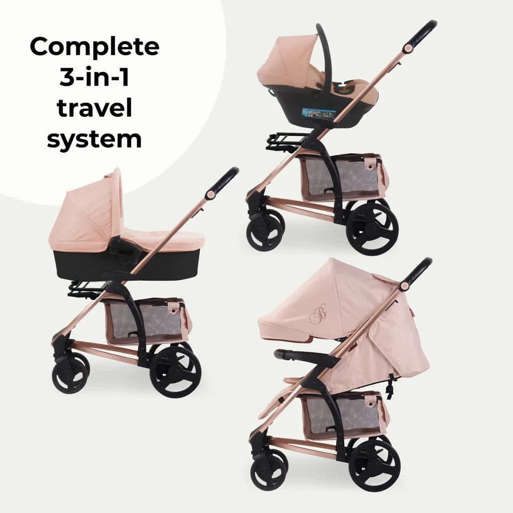 My Babiie MB200i 3 - in - 1 Travel System - Billie Faiers Blush - For Your Little One