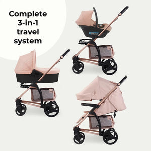 My Babiie MB200i 3 - in - 1 Travel System - Billie Faiers Blush - For Your Little One