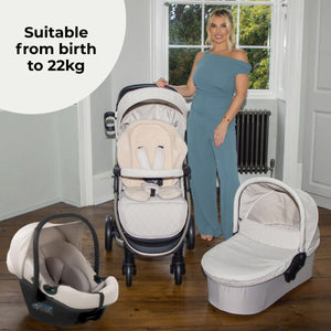 My Babiie MB200i 3 - in - 1 Travel System - Billie Faiers Oatmeal - For Your Little One