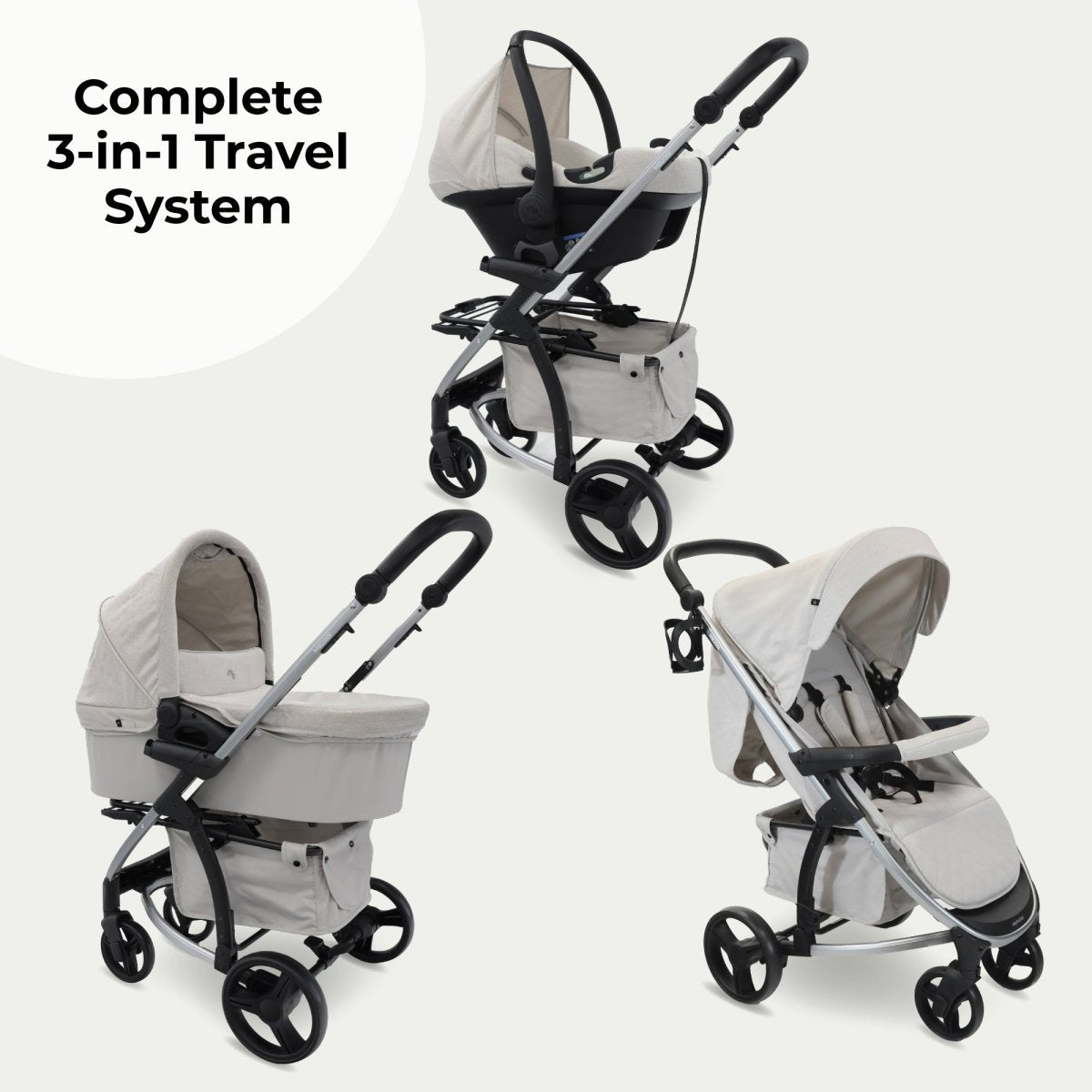 My Babiie MB200i 3 - in - 1 Travel System - Billie Faiers Oatmeal - For Your Little One