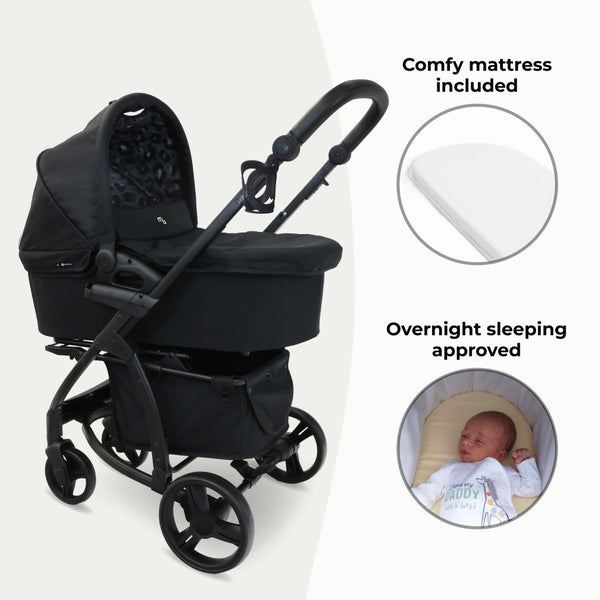 My Babiie MB200i 3 - in - 1 Travel System - Dani Dyer Black Leopard - For Your Little One