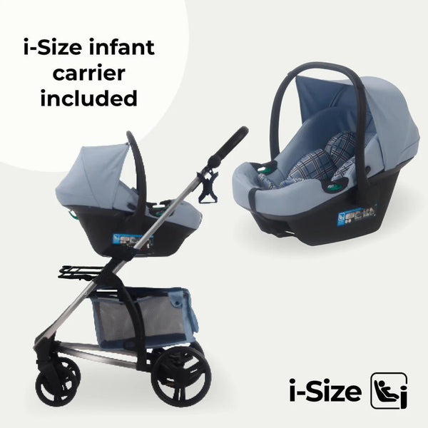 My Babiie MB200i 3 - in - 1 Travel System - Dani Dyer Blue Plaid - For Your Little One