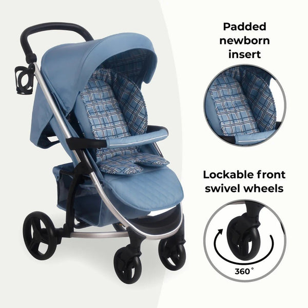 My Babiie MB200i 3 - in - 1 Travel System - Dani Dyer Blue Plaid - For Your Little One