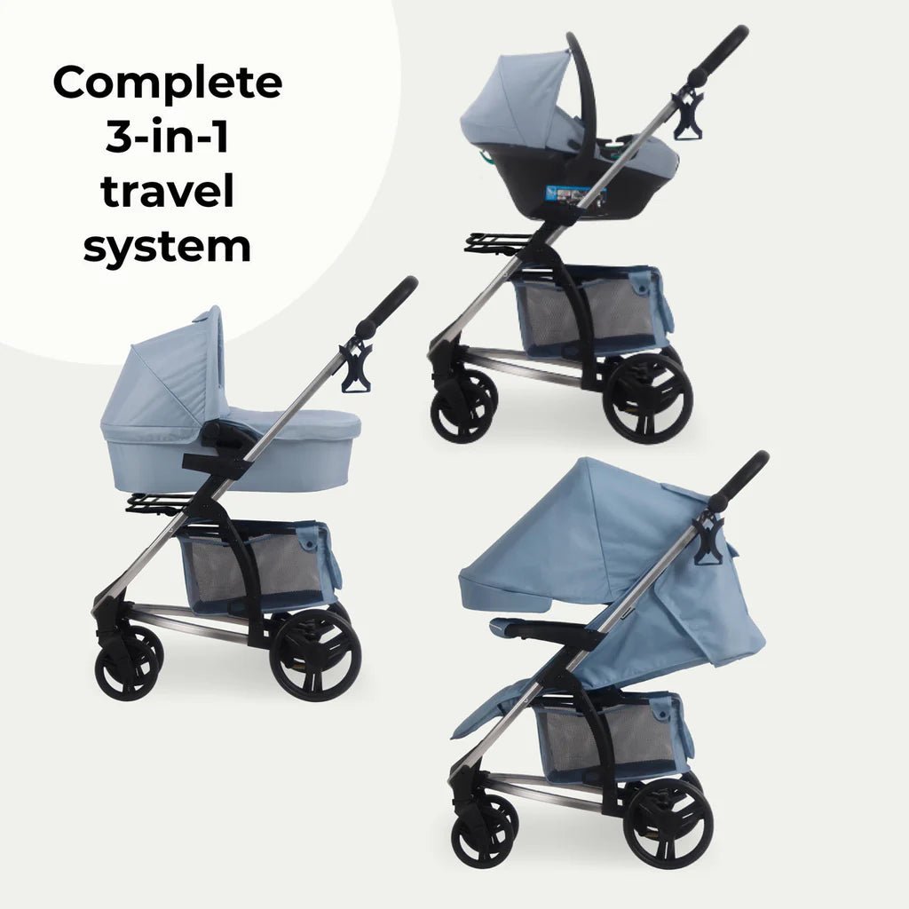 My Babiie MB200i 3 - in - 1 Travel System - Dani Dyer Blue Plaid - For Your Little One