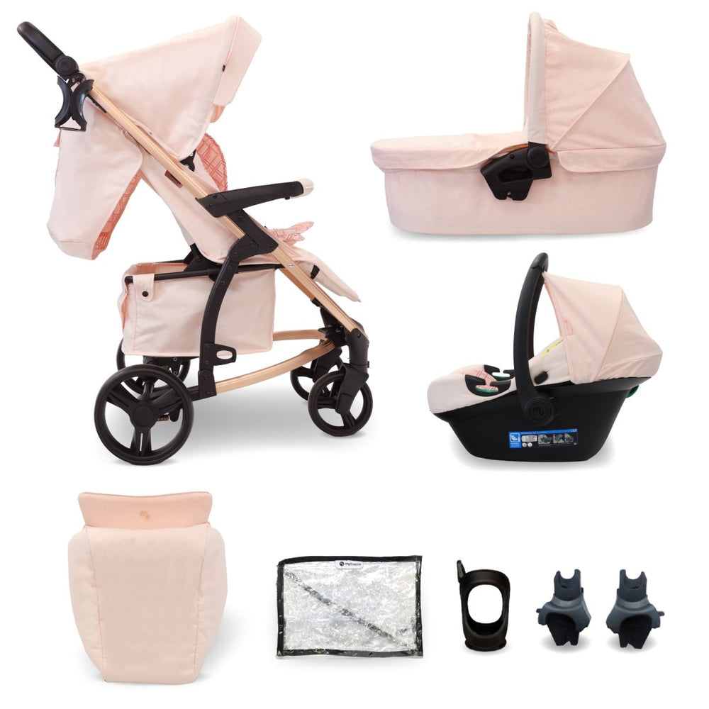 My Babiie MB200i 3 - in - 1 Travel System - Pink Plaid - For Your Little One