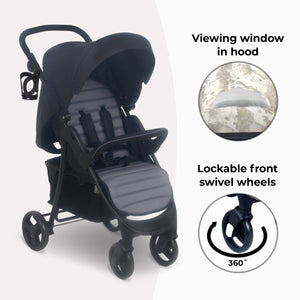 My Babiie MB30 Plus Pushchair - Black / Grey - For Your Little One