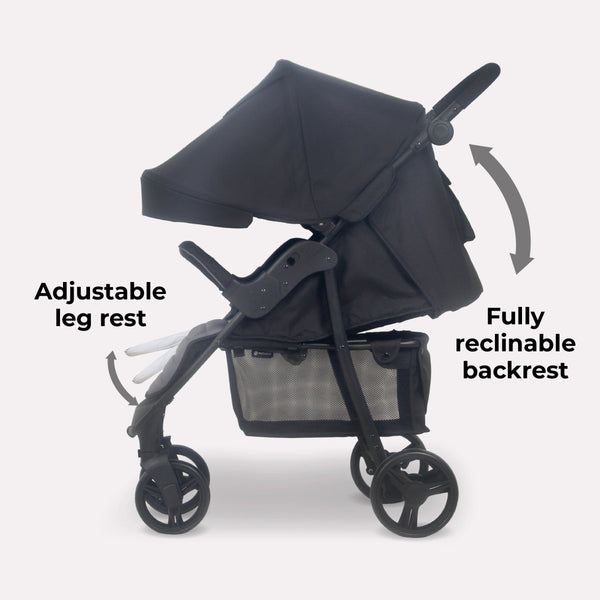 My Babiie MB30 Plus Pushchair - Black / Grey - For Your Little One