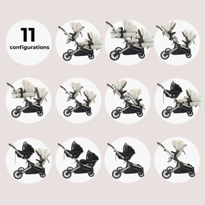 My Babiie MB33 Tandem Double Pushchair - Ivory - For Your Little One