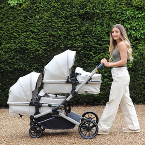 My Babiie MB33 Tandem Double Pushchair - Ivory - For Your Little One