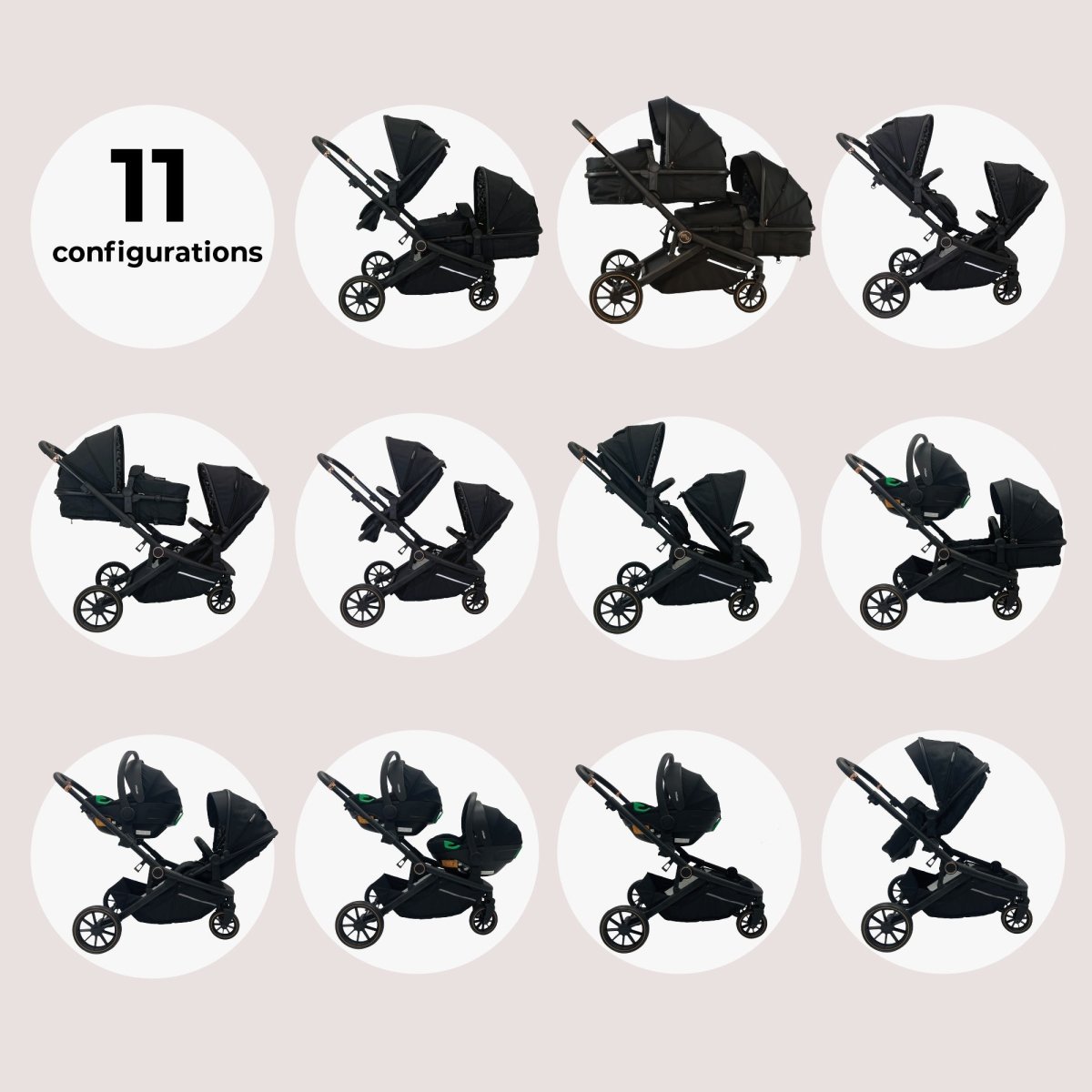 My Babiie MB33 Tandem Double Travel System 2x Car Seats / 2x Bases - Black Leopard - For Your Little One