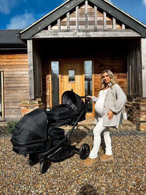 My Babiie MB33 Tandem Double Travel System 2x Car Seats / 2x Bases - Black Leopard - For Your Little One