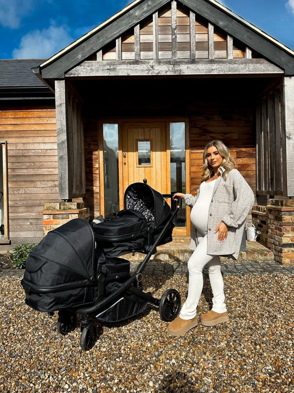 My Babiie MB33 Tandem Double Travel System 2x Car Seats / 2x Bases - Black Leopard - For Your Little One