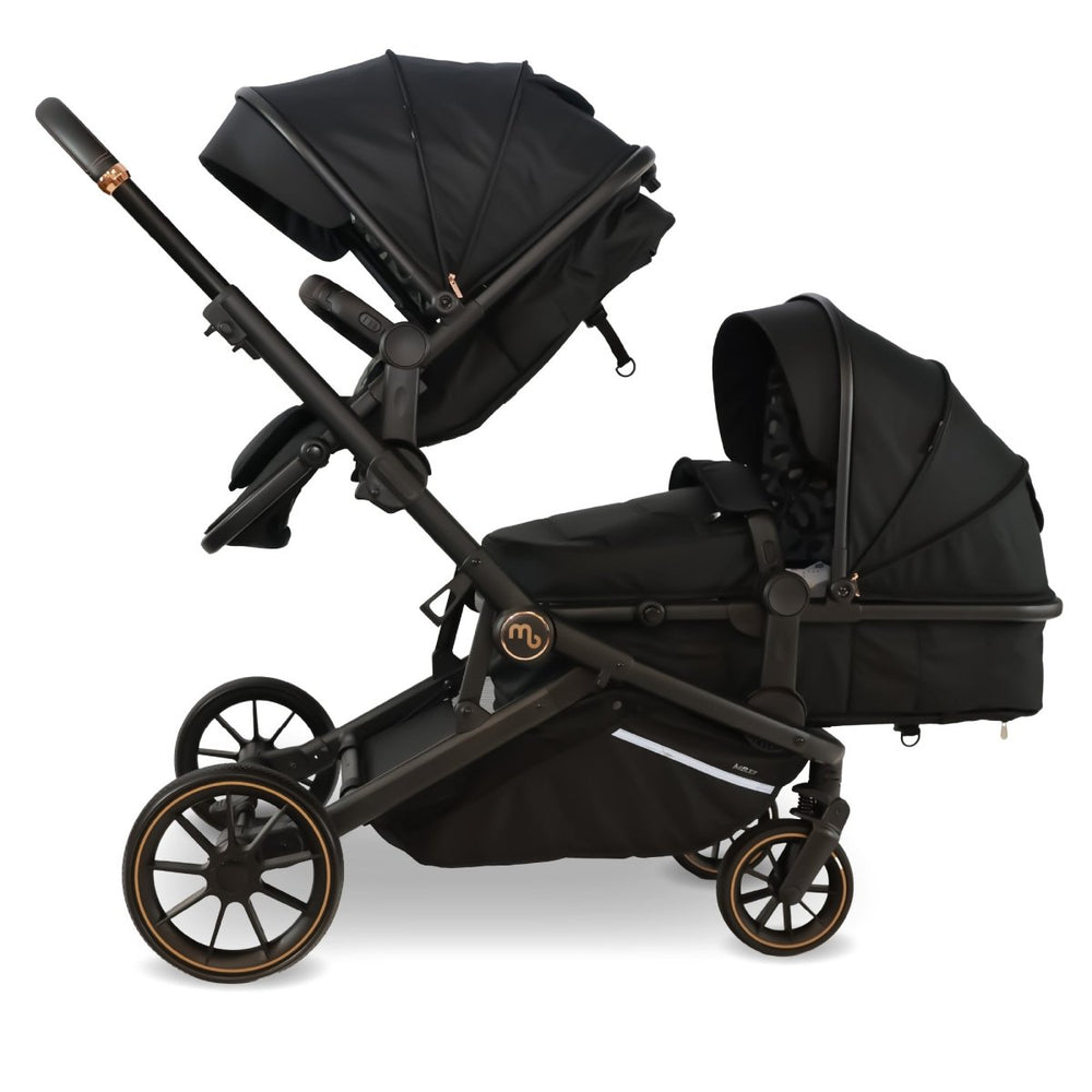 My Babiie MB33 Tandem Double Travel System 2x Car Seats / 2x Bases - Black Leopard - For Your Little One