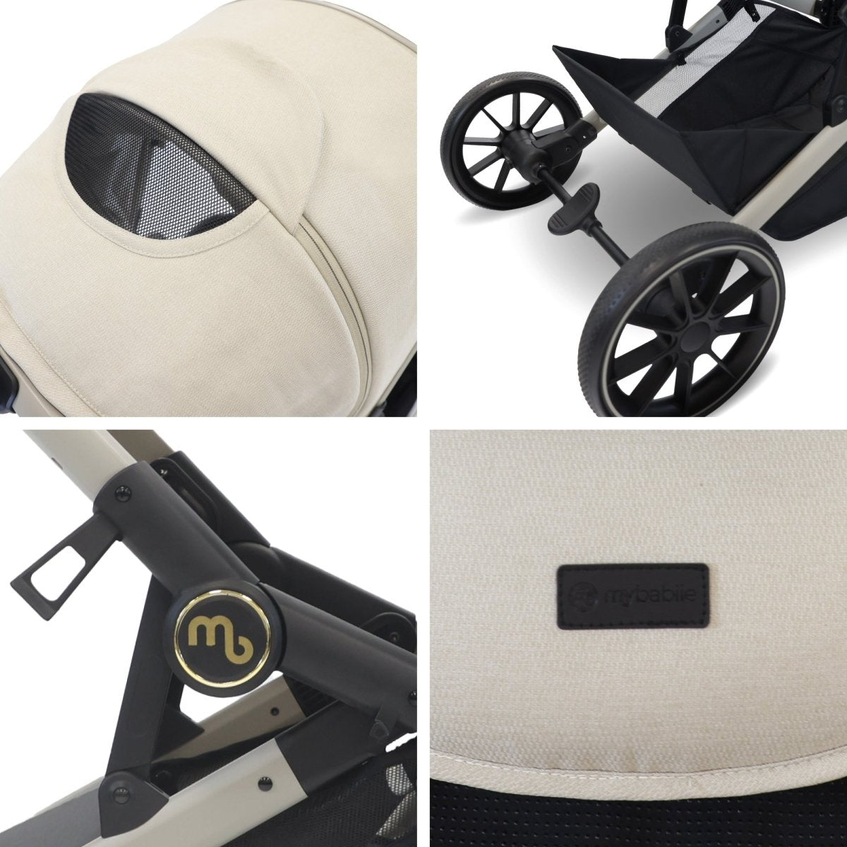 My Babiie MB33 Tandem Double Travel System 2x Car Seats / 2x Bases - Ivory - For Your Little One