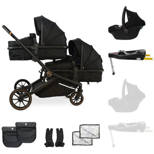 My Babiie MB33 Tandem Double Travel System And Base - Black Leopard - For Your Little One