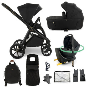 My Babiie MB450 LUXE 3 - in - 1 Travel System with Rotating Car Seat + Base - Black - For Your Little One
