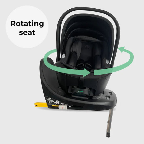 My Babiie MB450 LUXE 3 - in - 1 Travel System with Rotating Car Seat + Toddler Seat + Base - Black - For Your Little One