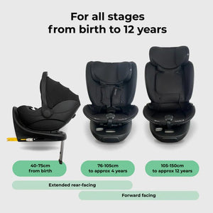 My Babiie MB450 LUXE 3 - in - 1 Travel System with Rotating Car Seat + Toddler Seat + Base - Black - For Your Little One
