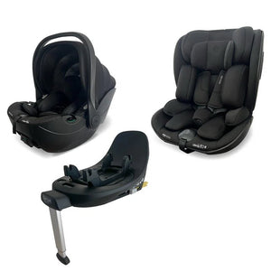 My Babiie MB450 LUXE 3 - in - 1 Travel System with Rotating Car Seat + Toddler Seat + Base - Black - For Your Little One