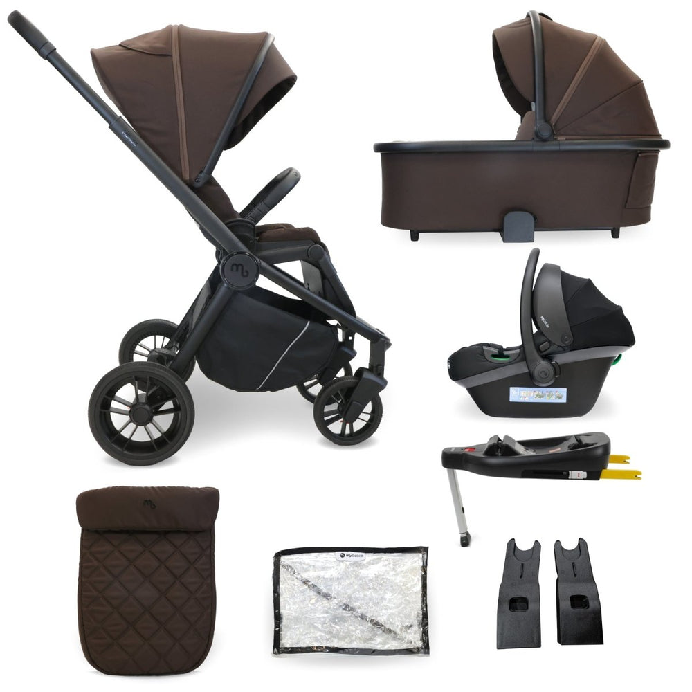 My Babiie MB450i 3 - in - 1 Travel System And Base - Chocolate - For Your Little One