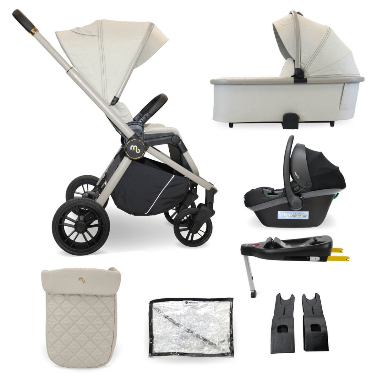 My Babiie MB450i 3 - in - 1 Travel System And Base - Ivory - For Your Little One