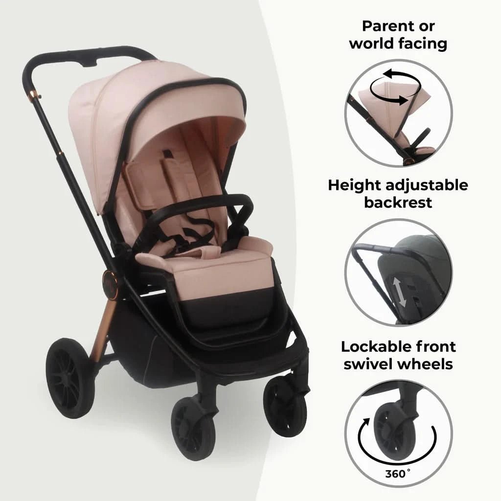 My Babiie MB450i 3 - in - 1 Travel System And Base - Pastel Pink - For Your Little One