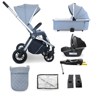 My Babiie MB450i 3 - in - 1 Travel System And Base - Steel Blue - For Your Little One