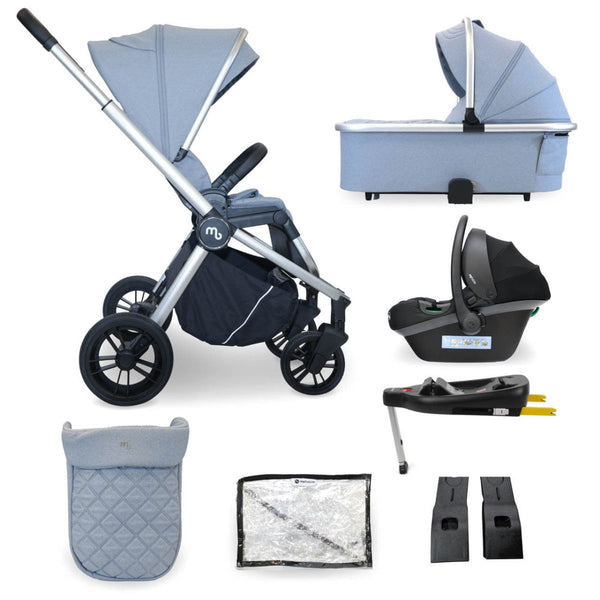 My Babiie MB450i 3 - in - 1 Travel System And Base - Steel Blue - For Your Little One
