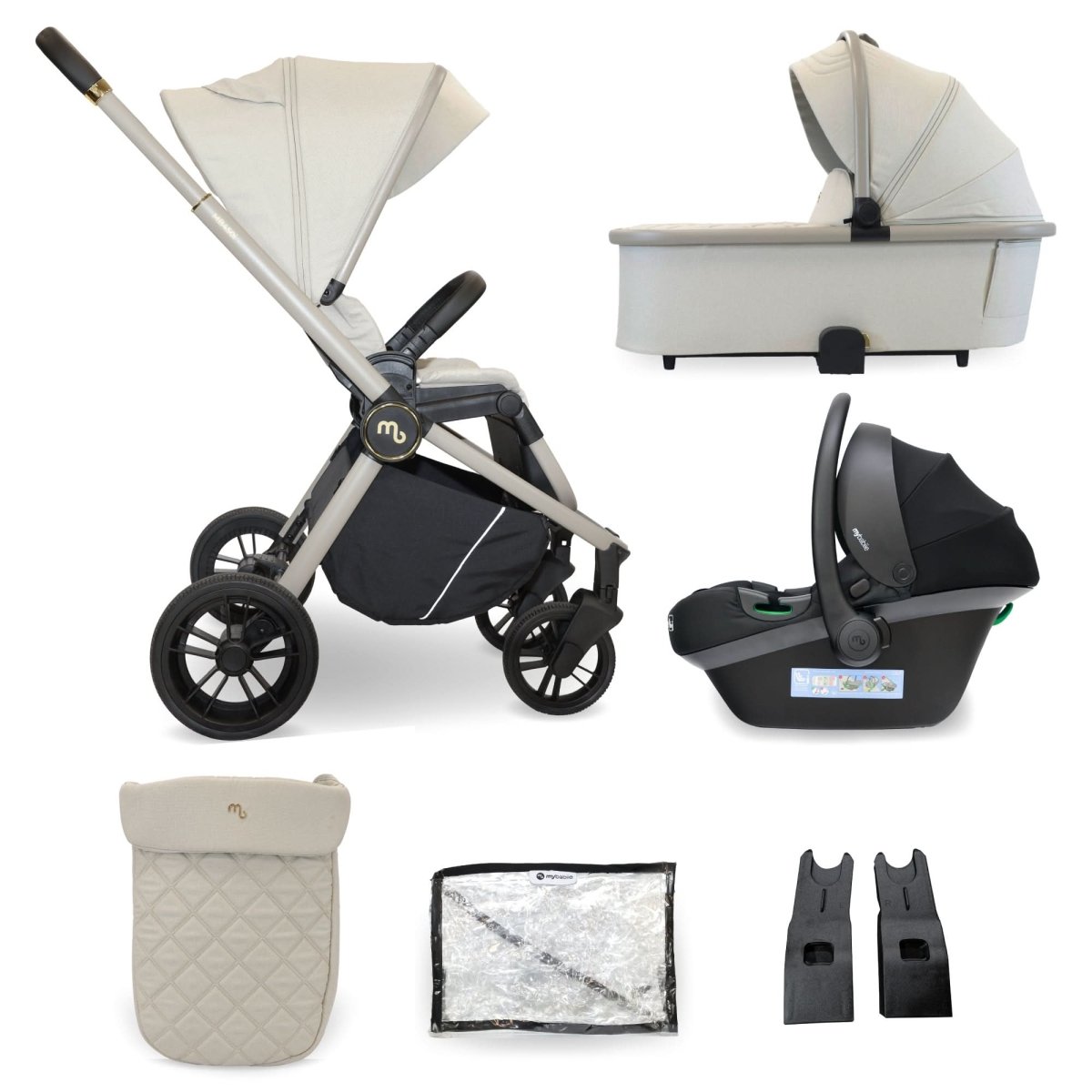 My Babiie MB450i 3 - in - 1 Travel System - Ivory - For Your Little One