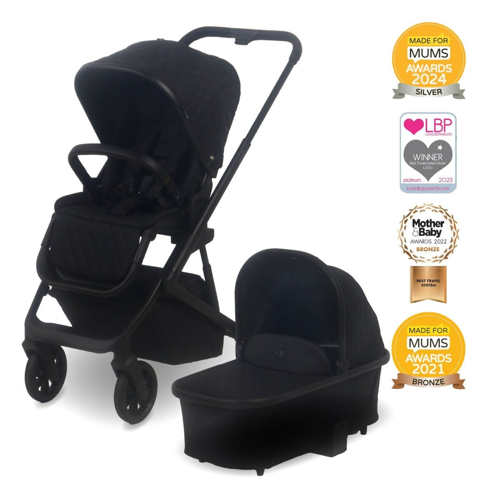 My Babiie MB500i 3 - in - 1 Travel System Wiith Base - Obsidian - For Your Little One